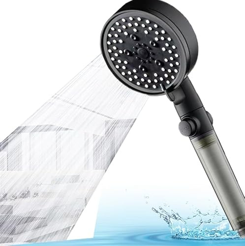 Duschhuvud Rain Shower Head med 3 PP Filter, Handdusch 3 lägen, Högtrycksduschhuvud Vattensparande Universal Duschhuvud