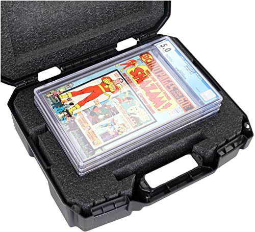Case Club Graded Comic Book Slab Carry Case - Holds Up to 7 Graded Comics - Fits CGC CBCS PGX EGS- In a Hard Sided, Rugged, Lockable, Travel & Storage Collector Case - Can Vertically Display 4 Comics!