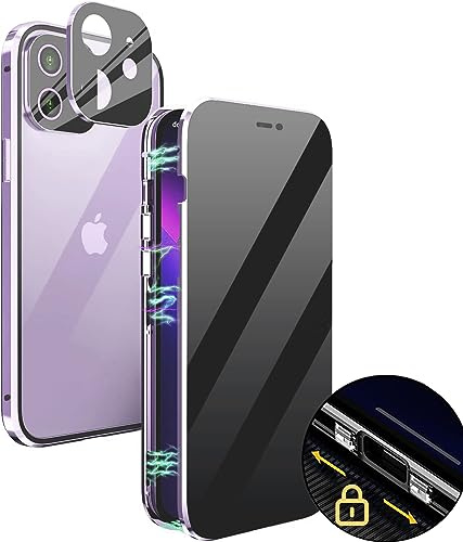 MIMGOAL Hülle für iPhone 11 Anti Spy Magnetisch Violett