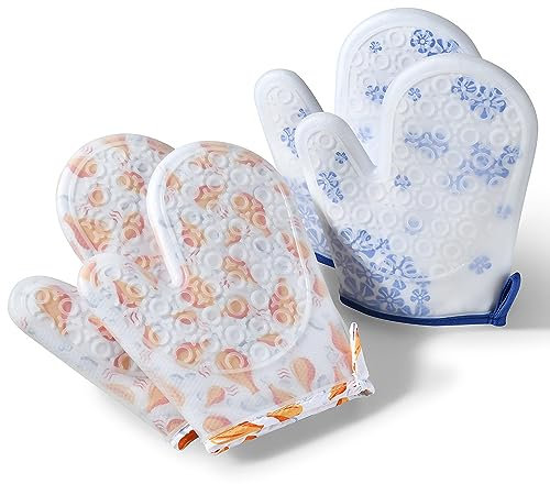 Silikon-Handschuhe beständig gegen Zwei-Finger-Handschuhe Mikrowelle Küche Plus Baumwolle Dicke rutschige Handschuhe Küche Zubehör/1094