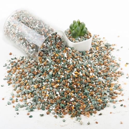 Mélange de pierres de 1,4 kg pour plantes en porte – Mélange de perlite, pierres de maïfanitum, pierres zéolites pour bonsaï, cactus succulents et remplissage de vase, jardinage féérique, top dressing