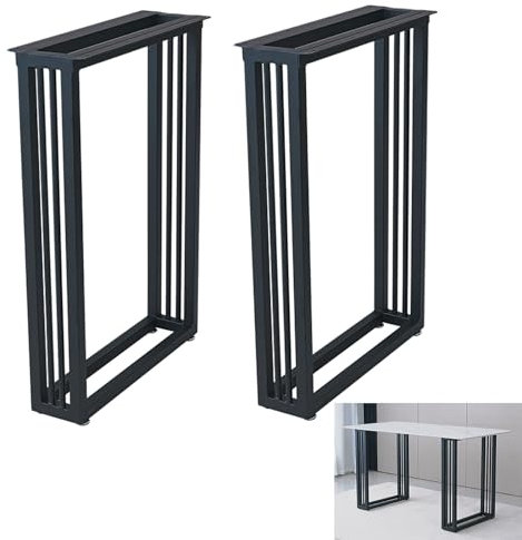 AKOGG 2 Stück Tischbein Metall,Möbelfüße Für Sitzbank,Industrial Tischgestell Tischkufen,Höhenverstellbare Füße,Schreibtischbeine,Tischbeine Eisen Für DIY Esstische Schreibtisch Couchtisch,Schwarz (C