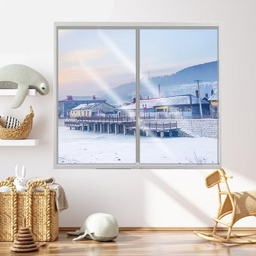 Transparente Película Térmica para Ventanas Contra el Frío Aislante anti Frío Se pueden Ventilar Reutilizable Esencial de Invierno (85x200cm)
