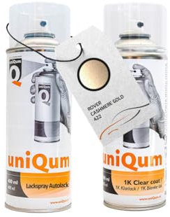 uniQum Spraydose Autolack + Klarlack ROVER CASHMERE GOLD 422 Autolack Reparatur 2x 400 ml
