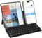 Doohoeek Portable Mini Keyboard for iPhone, iPad, Android Tablet, Dual Bluetooth Universal Keyboard with Freely Pivoting Stand for Android, Windows and iOS