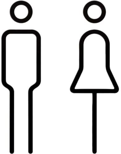 Bemvp Unisex-toilettenschild, Schwarzes Wc-Schild, Acryl, Badezimmertür, Wandaufkleber, Wc-Halter, Beschilderungstafel