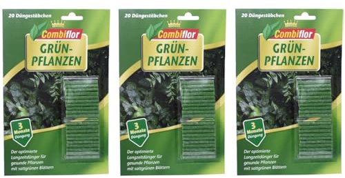 3 Packungen Düngestäbchen für Grünpflanzen - Selbstauflösende Stäbchen mit Spezialdünger für vielfältige Pflanzen, unterstützt Wurzel-, Blatt- und Triebwachstum, fördert Gesundheit und Farbe.