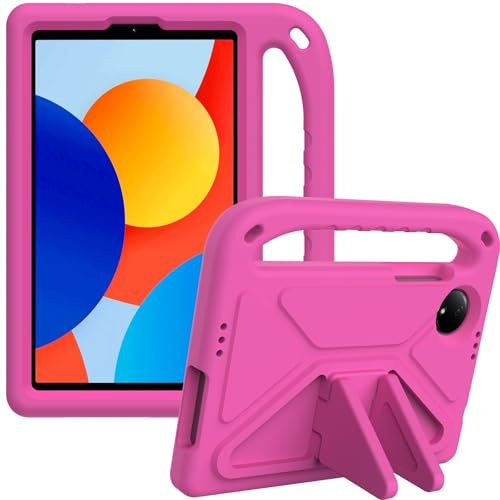 YRH Custodia per Redmi Pad SE 8.7 pollici 2024 con supporto antiurto Custodia per bambini per tablet Xiaomi Redmi Pad SE 8.7 4G (rosso rosa)
