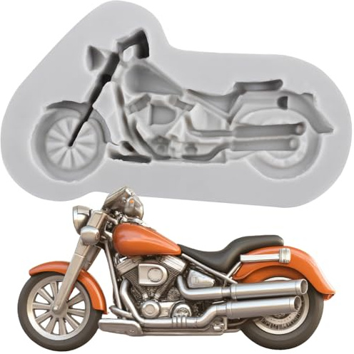 MINFEIDMS Motorrad Fondant Formen Motorrad Schokolade Silikonform für Kuchen Dekoration Cupcake Topper Schokolade Bonbons Polymer Ton Gummi Paste