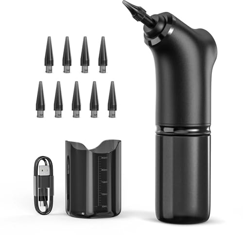 Homirty Ohrenschmalz Entferner,Elektrischer Ohrenreiniger inkl.10 Düsen, Ohrendusche Mit 4 Druckmodi IPX7 Wasserdicht,2000mAh Ohrreiniger für Erwachsene Kinde
