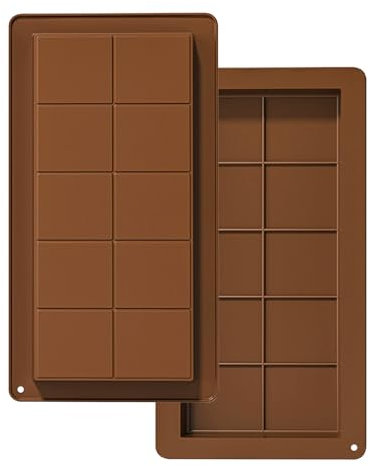 Extra-Tief Schokoladenform - Antihaft Silikonform Schokolade mit 6 Mulden, Ice Cube Moulds, Fondantform Silikonform Schokoladentafel, 0,5 cm tief als normal, Food Grade, Wärmebeständig (2 Stück)