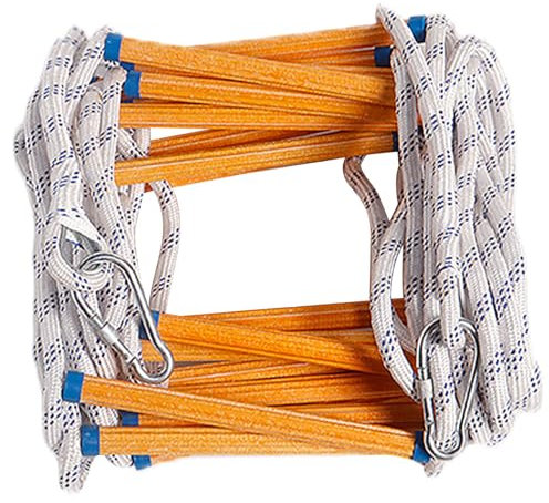 JNHWFDB Fire Escape Ladder Rope Ladder with Carabiner 10ft Nylon Fire Escape Ladder Non-Slip Fire Ladder Heavy Duty Emergency Ladder for Climbing Training Rescue