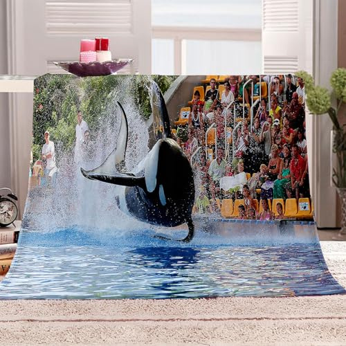 KQYLBM Cobija 130 X 150 Cm Manta De Pelo Suave Ballena Cobijas De Invierno Mantas De Lana