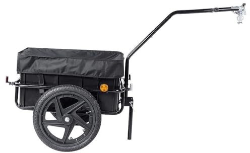ERSINIAN Remorque de vélo Cargo, Chariot à Bagages pour vélo, avec Housse et boîte, 50 kg, réflecteurs de sécurité, pour Le Transport de Marchandises