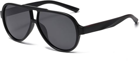 YAMEIZE Gafas de Sol de Doble Puente de Piloto Retro - para Mujer Hombre Estilo Clásico Vintage Protección UV400 Gafas Redondas para Conducir