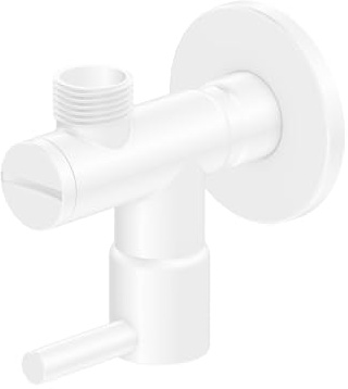 Steinberg Serie 100 Eckventil, G1/2, mit 3/8-Anschluss für Flexschlauch, 1001640W, Farbe: Weiß