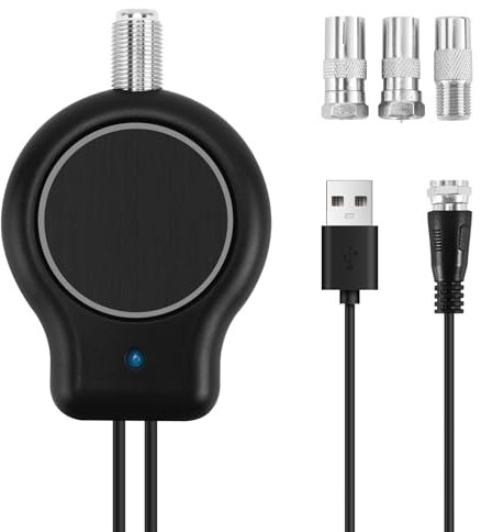 Wrtysully Amplificatore di Segnale Digitale HDTV per Esterni o Interni Amplificatore di Segnale per Antenna TV HD FM DVB Alimentato Tramite USB 32DBI