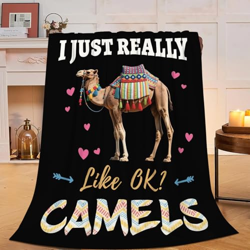 Camel Throw Blanket - Soft Plush Fleece Desert Animal Bedding Blankets- Cozy Camel Stuffed Gifts for Women Girls Kids Adults 40X50
