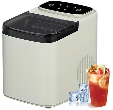Máquina de hielo comercial de mostrador, limpieza automática, operación con un solo clic for oficina, hogar y bar.(Green)
