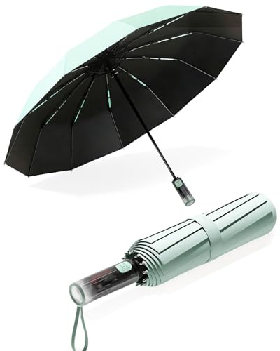 MidingChai Regenschirm Sturmfest Groß, UV Schirm, Regenschirm Automatik Auf und Zu, Sonnenschirm Tragbar, XXL Sonnenschirm Unterwegs für Golf, Reisen & Freizeit für Herren und Damen