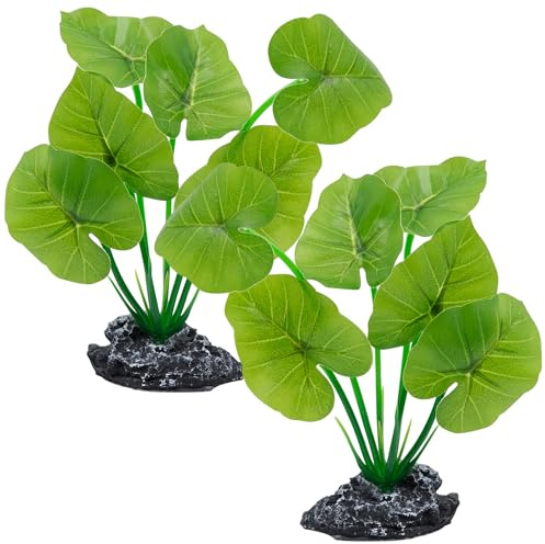Planta artificial decorativa para acuario y terrario, aspecto de madera flotada, con base de resina sólida y láminas de plástico flexibles, escondite, rompevistas y estructura para pequeños acuarios y