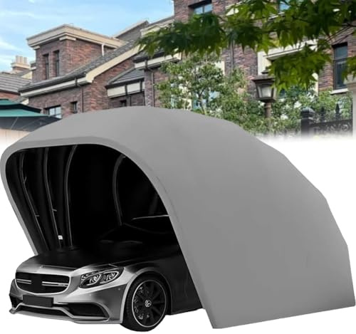 Cochera plegable para exteriores, toldo retráctil para coche, móvil a prueba de clima, resistente al viento y a la nieve, garaje plegable duradero para coche