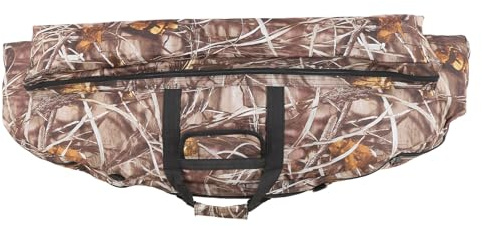 MasYosh Compound-Bogentasche, Premium-Canvas-Bogenetui mit Weicher Schaumstoffpolsterung und Mehreren Taschen, Verstellbarer Riemen für Bogenschießen, Training, Jagd, Schießen, 115 cm (Tarnung)
