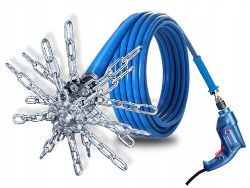 Schornsteinreiniger Reinigungsset Schornsteinbesen Kaminbesen Set Zugseil 3-15 m (8m)