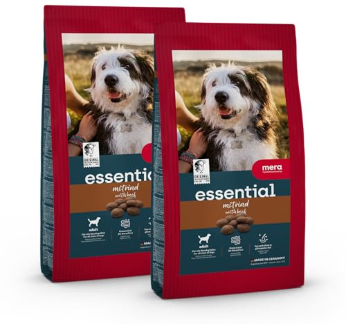 mera Essential Rind | Trockenfutter für Hunde Vorteilspack | ausgewogenes Hundefutter mit Rind | leicht verdaulich | auch für Sensible Hunde geeignet (2x12,5kg)
