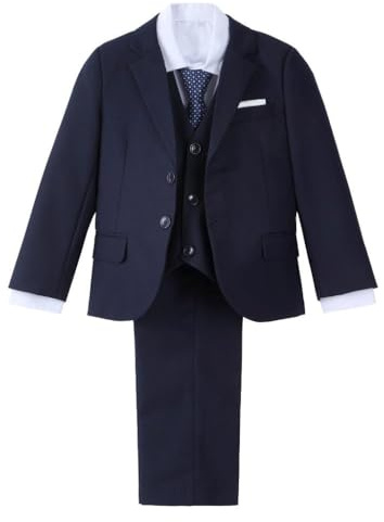 Lito Angels Traje Slim 5 Piezas para Niño, 5 Colores, 2-13 Años | Conjunto 5 piezas slim, Blazer, Camisa blanca, Chaleco ajustable, Pantalón sin dobladillo, Corbata, Boda, Bautizo
