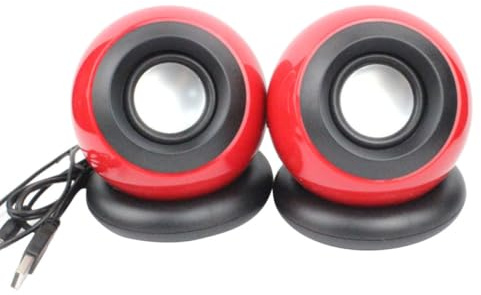 POPETPOP Altoparlanti per PC USB e Porta 3,5 Mm, Casse Portatili in Plastica Rossa, Design Compatto e Semplice, per Casa e Cucina, Plug And Play Colore Casuale