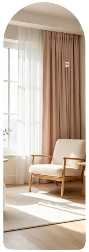 HOMCOM Espejo de Cuerpo Entero con Luces Sin Marco 120x40 cm Transparente | Espejo de Pared Arqueado, 3 Temperaturas de Color, Brillo Ajustable, Funcion Memoria, para Dormitorio, Salón