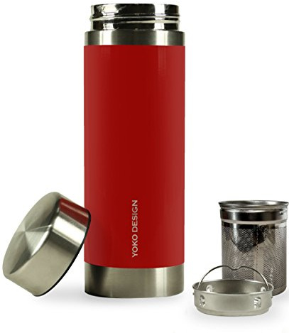 YOKO DESIGN - THEIERE Isotherme LIBERTEA 350 ML Rouge ET INOX