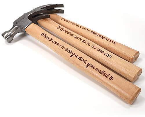 Marteau avec gravure personnalisable, idéal pour la fête des pères, la Saint-Valentin, pour un cadeau d’anniversaire