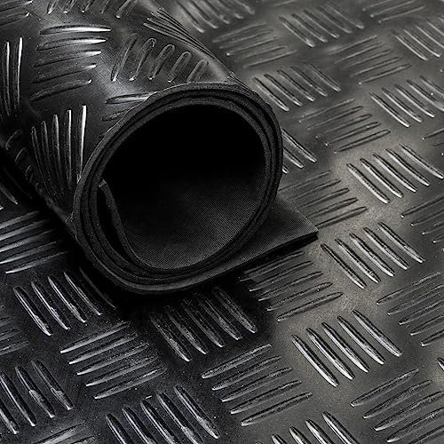 Tapis Caoutchouc larmé - Type Checker 3 mm - au mètre linéaire (Largeur 140cm)