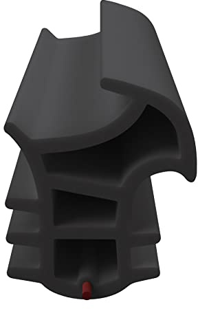 DIWARO.® Stahlzargen-Dichtung SZ309 | grau, weiß und schwarz | 5 lfm für Haus- und Innentüren. Zum Schallschutz und abdichten der Tür. Bestehend aus TPE (Thermoplastischen Elastomer) (schwarz)