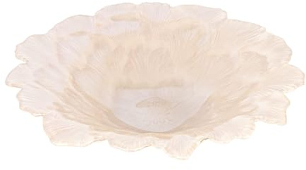 Albalù Svuotatasche Moderno Bomboniera in Vetro Fiore Tortora Fatto a Mano 22 cm - Centrotavola Bomboniere Matrimonio Comunione Made in Italy