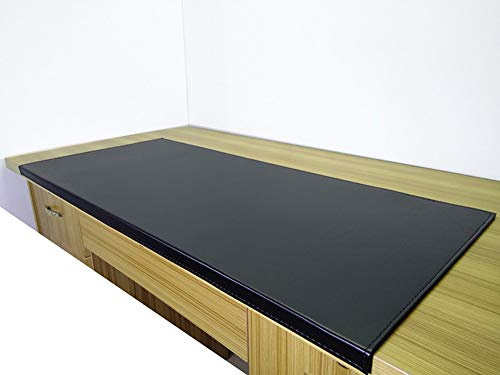 Multifunktionale Schreibtischunterlage mit Lippe Desktops Mate mit Kantenschutz, rutschfeste Maus-Tastatur-Pad, glattes Schreiben, Schreibunterlage für Büro und Zuhause, schwarz, 90 x 58 cm