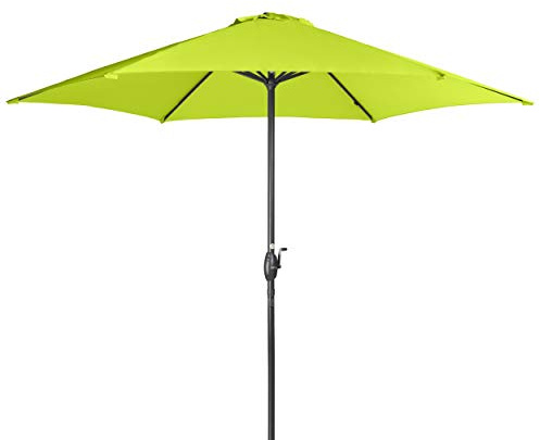 Doppler derby Basic Lift NEO 300 cm - Großer, runder Sonnenschirm für den Garten - Mit Kurbel - Regenabweisend - ca. 300 cm - Apfelgrün