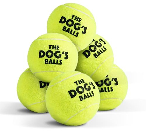 The Dog's Balls Dog Tennis Balls Tough 2.5 6-Pack Yellow Floats in Water | Our fetch balls combine non-abrasive felt exterior and a thicker rubber core Durable Dog Toy for Outdoor Play & Training