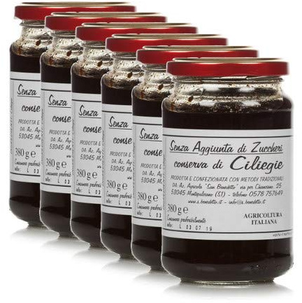 Marmellate artigianali di frutta fresca San Benedetto Montepulciano (Ciliegie senza zucchero gr. 380 6 vasetti)
