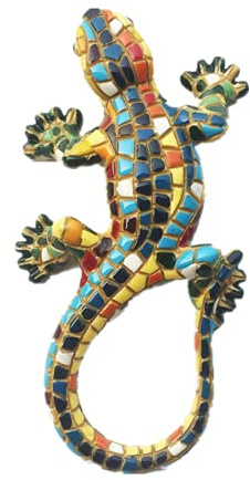 Kühlschrankmagnet, Motiv: 3D-Mosaik-Eidechse, Barcelona, Spanien, Souvenir, Geschenk, magnetische Aufkleber-Kollektion