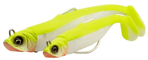 Savage Gear Savage Minnow WL 2+1 - Unkrautfrei Design, Lebendige Kicking Action, Ideal für Raubfische wie Hecht, Barsch & Zander, Perfekt für Süß- und Salzwasserangler Grün Silber 10 cm