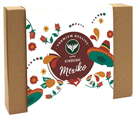 Azafran Gewürze Set Mexiko - Geschenkset Art Mexican Style mit 4 typisch mexikanischen Gewürzen