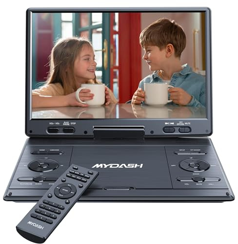 MYDASH 14.9'' Portable  DVD  Player  with  12.5 Swivel  Screen – Rechargeable  Car  DVD  Player,  Portable & Travel,  Region‑Free  Personal  DVD  Player  Portable,  USB/SD  Support