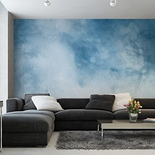 Muralo Selbstklebende FOTOTAPETE 254x184 TAPETE Wandtapeten Blaues Ombre Aquarell Dekor Wohnzimmer Schlafzimmer Moderne Wandbilder XXL Wand Dekoration Abstrakt Luxus Br. 254 cm x Hö. 184 cm