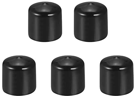 DMiotech 5 Pack 36mm ID Schwarz Schraube Gewinde Beschützer Gummi Endkappen Bolzen Abdeckungen für Schraube Bolzen Möbel Rohr