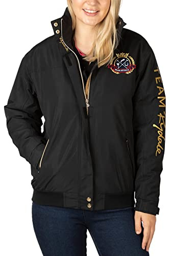 Rydale Ladies Bomber Jacket Women’s Short Coat Emblem Riding Equestrian Jackets 5 Colours (as8, numeric, numeric_10, regular, regular, Black)