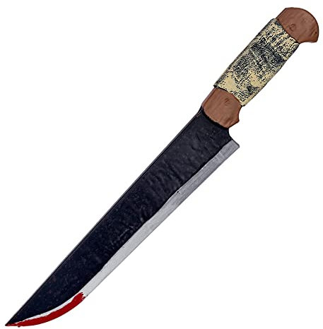 keland Bloody Toy Knife Prop Machete Fake Weapons for Halloween Cosplay Party (A-Black)