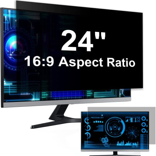 Pantalla de Privacidad Para Ordenador de 24 Relación de Aspecto 16:9, Protector de Monitor Filtro Antirreflejo de Luz Azul, Privacy de Film Extraíble Compatible con Lenovo/HP/Dell/Acer/Samsung/Toshiba